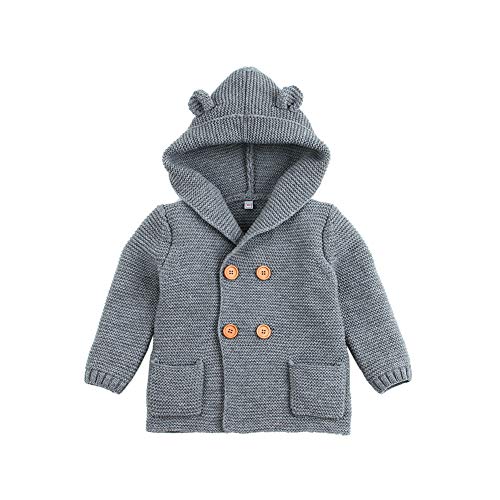 VICROAD Baby Strickjacke Jungen Mädchen Gestrickte Kapuze Mäntel Jacken Pullover Outwear von VICROAD