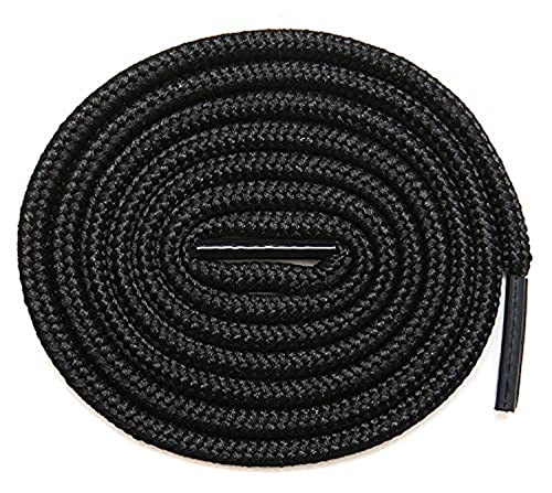 Schnürsenkel Rund ø 4mm 2 Paar für Erwachsene Kinder Sneaker Wanderschuhe Sportschuhe Freizeitschuhe Lederschuhe Längen 91-183 cm Sehr reißfeste Premium Polyester Schuhe Schnürsenkel Schwarz 120 cm von VICT POPU
