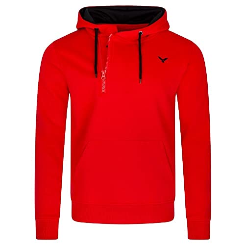 VICTOR Sweater Team Jacket – Unisex Kapuzenjacke mit Reißverschluss, Hoodie, Sweatshirt mit Kapuze - rot von VICTOR