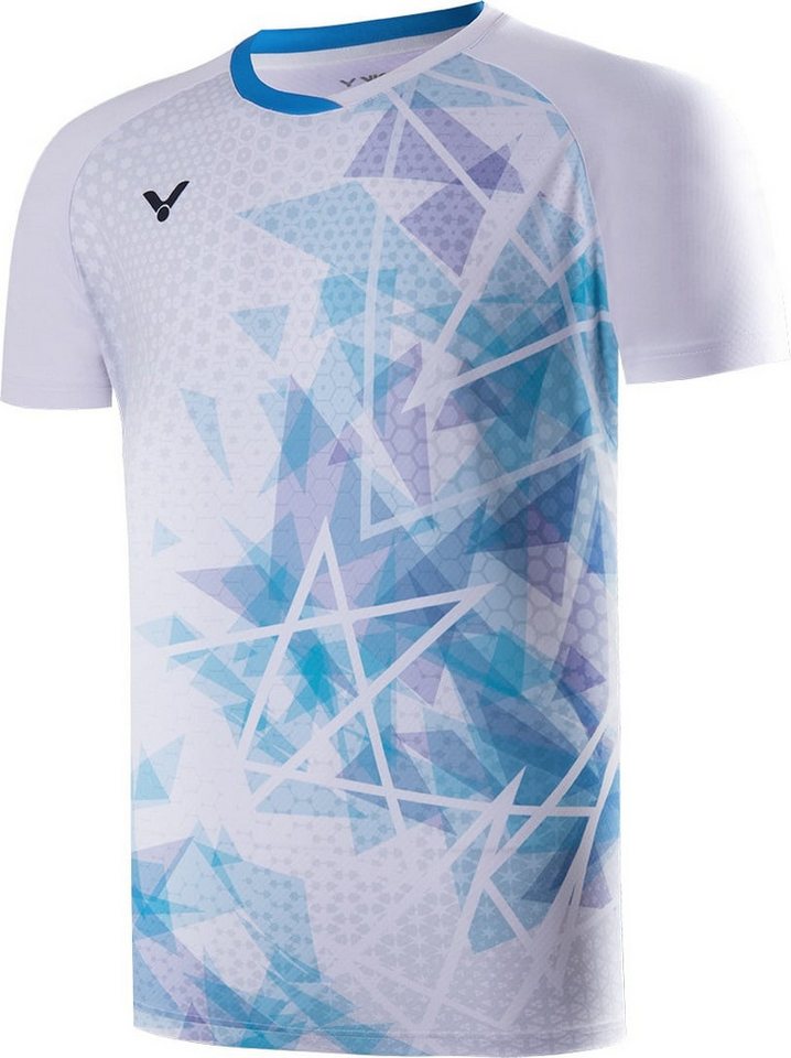 VICTOR T-Shirt T-40001TD A (100% Polyester) 2024 weiss/blau Herren von VICTOR