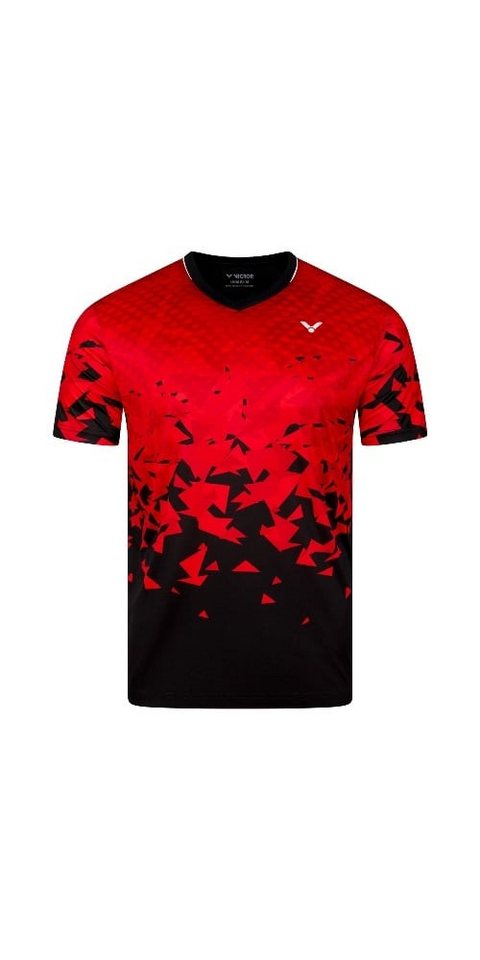VICTOR T-Shirt T-53101 D (100% Polyester) rot/schwarz Herren von VICTOR