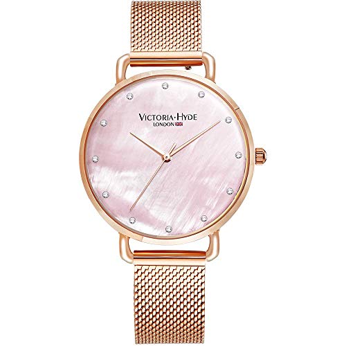 VICTORIA HYDE Damen Analog Quarz Armbanduhr mit Edelstahlarmband Minimalist Damenuhr von VICTORIA HYDE