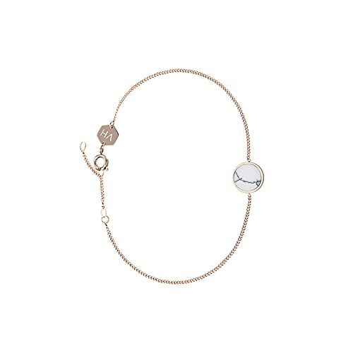VICTORIA HYDE Armband Damen Armbänder Schmuck Edelstahl Armbänder mit Rundem Marmor Anhänger geschenke für frauen (Weißes Gold) von VICTORIA HYDE