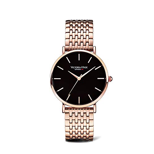 VICTORIA HYDE Armbanduhr Schlicht Damen Uhren Analog Quarz Damenuhr mit Silber Gold schwarz Edelstahlarmband Mesh Band von VICTORIA HYDE