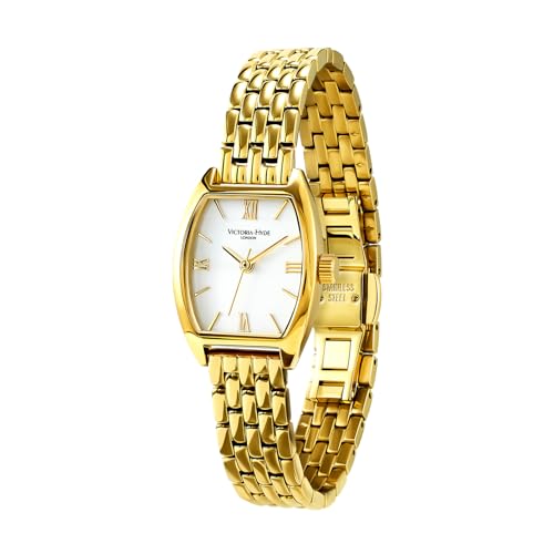 VICTORIA HYDE Gold Damenuhr Rechteckige Uhren Damen Analog Quarz Uhr Elegante Römische Nummer Damen Armbanduhr von VICTORIA HYDE