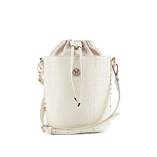 VICTORIA HYDE Handtasche Schultertaschen Shoulderbag Umhängetaschen Damen Echtes Leder Beige Bucket von VICTORIA HYDE