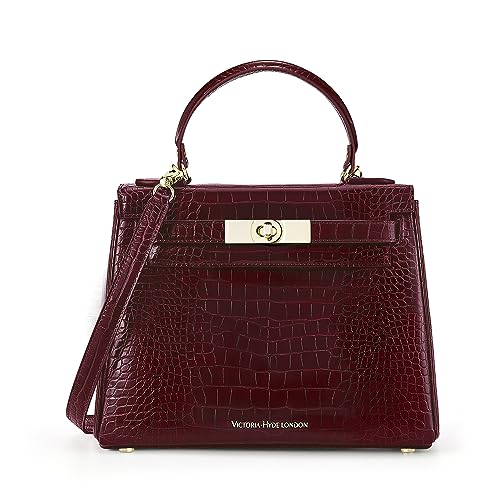 VICTORIA HYDE Handtaschen für Frauen, Frauen Satchel Handtaschen, Leder Top Griff Geldbörse, Rot/Ausflug, einfarbig (Getaway Solids) von VICTORIA HYDE