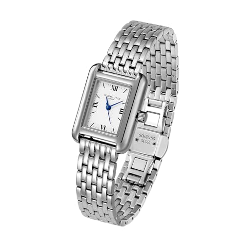 VICTORIA HYDE Klassisches Quadrat Damenuhr mit römischen Ziffern Vintage Armbanduhr Rechteckige Uhren Damen mit mit Edelstahl- oder Lederarmband von VICTORIA HYDE