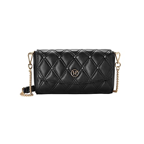 VICTORIA HYDE Kleine Perle Umhängetasche 2-Wege-Gürteltasche Echt Leder Damen Perle Citytascheendtasche Citytasche (Schwarz) von VICTORIA HYDE