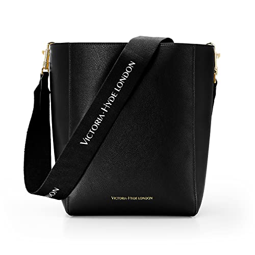 VICTORIA HYDE Mode Eimer Taschen, Frauen Leder Handtaschen, Große Umhängetasche, Schwarz, Large von VICTORIA HYDE