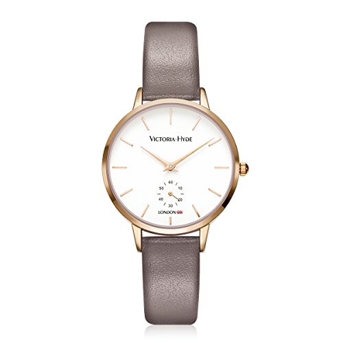 VICTORIA HYDE Damen Uhr Minimalist Armbanduhr Analog Quarz Schlicht Damenuhr mit Lederarmband von VICTORIA HYDE