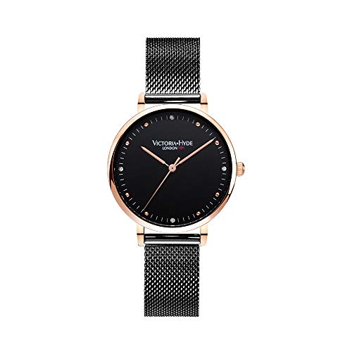 VICTORIA HYDE Damenuhr Roségold Armbanduhr Analog Quarz Damen Uhren Silber Ultra-flach Mesh-Armband Edelstahl von VICTORIA HYDE