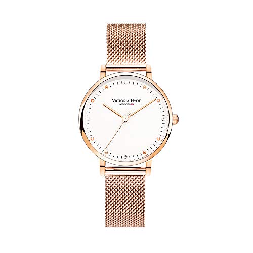 VICTORIA HYDE Damenuhr Roségold Armbanduhr Analog Quarz Damen Uhren Silber Ultra-flach Mesh-Armband Edelstahl von VICTORIA HYDE