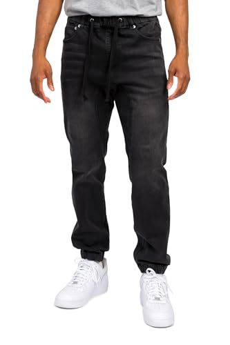 VICTORIOUS Herren-Jogginghose aus Denim mit tiefem Schritt, 803_black, 5X-Groß von VICTORIOUS