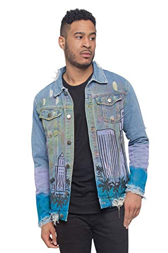 Victorious Herren Distressed Denim Jacke - Blau - XXX-Large von VICTORIOUS