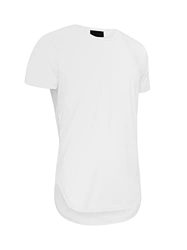 Victorious Herren Hipster Longline Curved Hem Tees, Weiss/opulenter Garten, 5X-Groß von VICTORIOUS