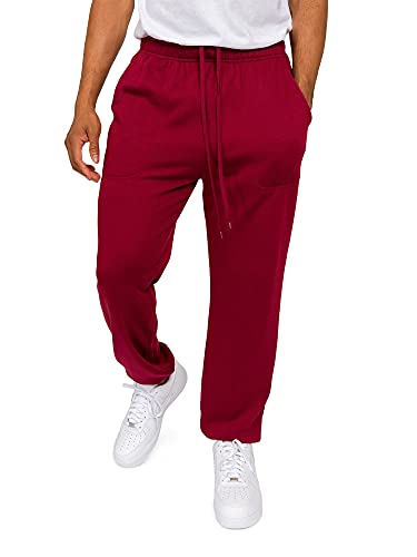 Victorious Herren-Jogginghose aus leichtem Fleece, mit Kordelzug, elastische Bündchen, Burgunder, 4X-Groß von VICTORIOUS