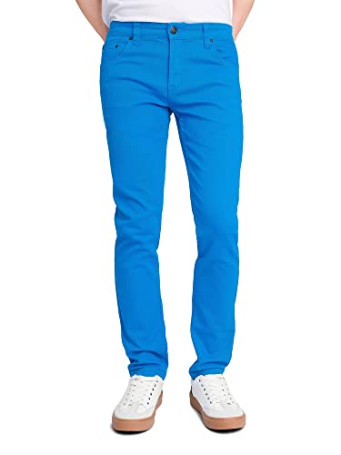 Victorious Herren Skinny Fit Color Stretch Jeans - Blau - 28W / 30L von VICTORIOUS