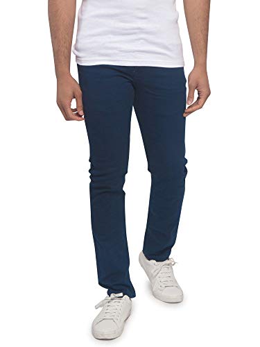 Victorious Herren Skinny Fit Color Stretch Jeans - Blau - 38W / 30L von VICTORIOUS