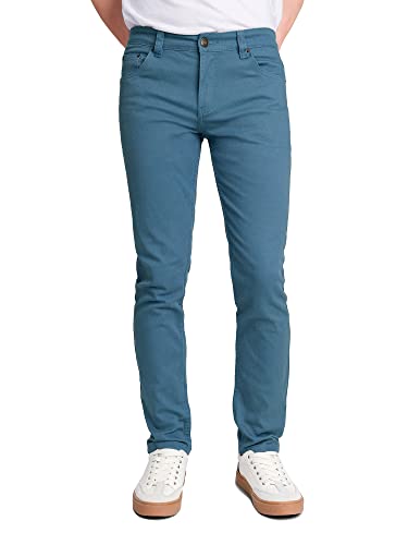 Victorious Herren Skinny Fit Color Stretch Jeans - Blau - 40W / 30L von VICTORIOUS