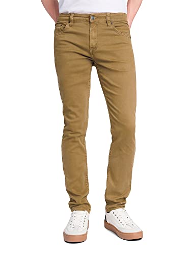 Victorious Herren Skinny Fit Color Stretch Jeans - Braun - 32W / 30L von VICTORIOUS