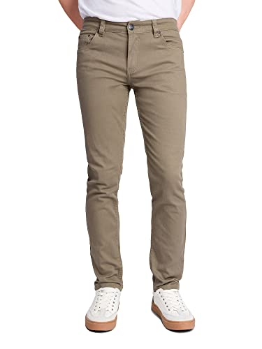 Victorious Herren Skinny Fit Color Stretch Jeans - Braun - 34W / 30L von VICTORIOUS