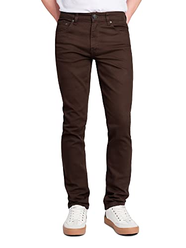 Victorious Herren Skinny Fit Color Stretch Jeans - Braun - 36W / 30L von VICTORIOUS