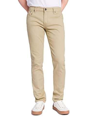 Victorious Herren Skinny Fit Color Stretch Jeans - Braun - 40W / 30L von VICTORIOUS