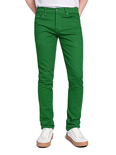 Victorious Herren Skinny Fit Color Stretch Jeans - Grün - 28W / 30L von VICTORIOUS