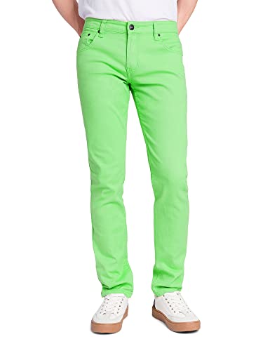Victorious Herren Skinny Fit Color Stretch Jeans - Grün - 34W / 30L von VICTORIOUS