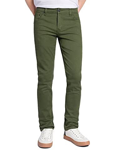 Victorious Herren Skinny Fit Color Stretch Jeans - Grün - 38W / 30L von VICTORIOUS