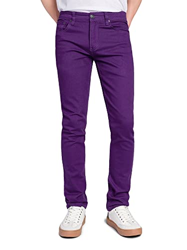 Victorious Herren Skinny Fit Color Stretch Jeans - Violett - 28W / 32L von VICTORIOUS