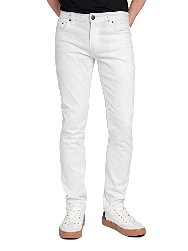 Victorious Herren Skinny Fit Color Stretch Jeans - Weiß - 28W / 30L von VICTORIOUS