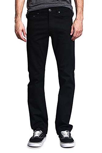 Victorious Herren Slim Fit Farbige Jeans - Schwarz - 38W / 34L von VICTORIOUS