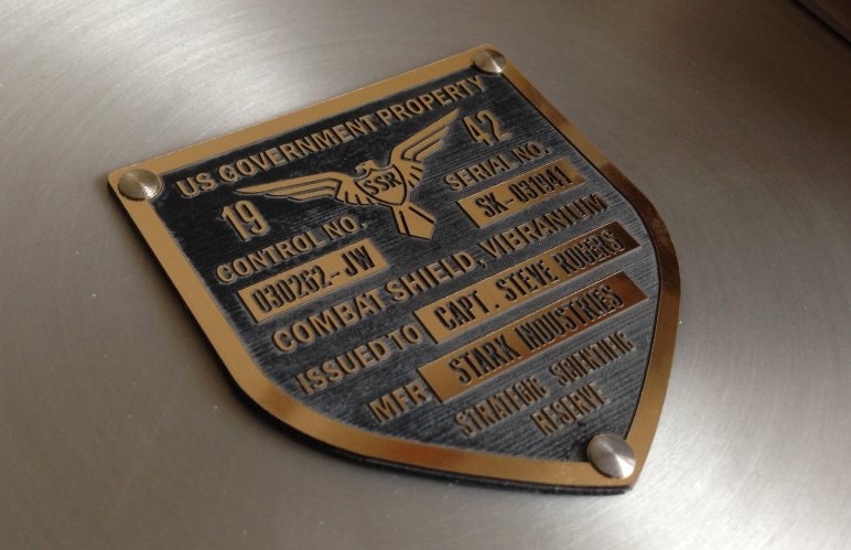 Captain America Tfa Schild Serial Data Plate Property Tag Prop von VICTORYFORHEROES