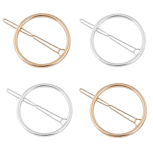 Geometrische Haarspangen Runde geometrische Haarnadeln 4 Stücke Legierung Pferdeschwanz Halter Kopfschmuck Kopfbedeckungen Haarnadeln für Für Mädchen und Frauen von VICZON