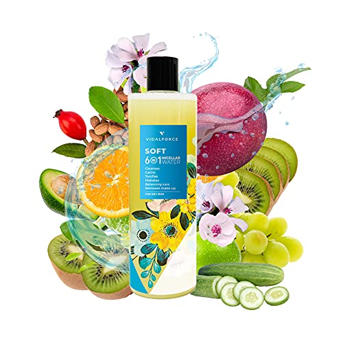 SOFT MICELLAIR. SOFT MICELLAIR. Bio-Mizellenwasser 6 in 1 I Trockene oder Normale Haut I Make-up-Entferner Mizellenwasser 400ml. 100% natürlich. Make-up-Entferner, Gesichtswasser, Gesichtsreiniger von VIDALFORCE