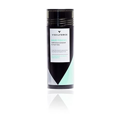 VidalForce Streuhaar Dunkelgrau 30gr I 100% Natürlich Ansatzpuder I Dichtes Haar in 20 s I Ansatzpuder Dunkelgrau I Schütthaar zur Haarverdichtung I Haaransatz Puder I Haarpuder Männer & Frauen von VIDALFORCE