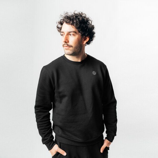 VIDAR Sport Crewneck Sweatshirt Herren aus TENCEL & Bio-Baumwolle in schwarz von VIDAR Sport