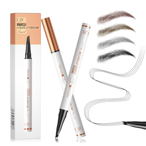 Augenbrauenstift, Wasserfester Augenbrauen-Stift, Wischfest Flüssiger Augenbrauenstifte,3D-Microblading-Augenbrauenstift,Natürliches Make-up,für Männer und Frauen (Grau) von VIDIND