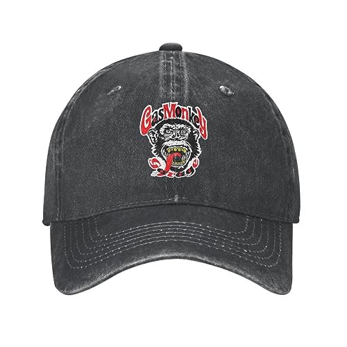Baseballkappe Klassisch lässig My Monkey Monkey Gas Garage Baseballkappen Vintage Distressed Washed Sonnenkappe Männer Frauen Outdoor Workouts Caps von Bhgytec