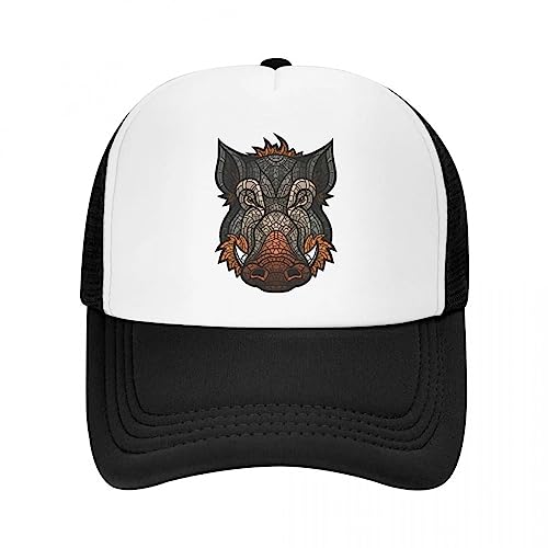 Baseballmütze Herren Frau Verstellbare Baseballkappe Trucker Hut mit Wildschwein Schweinefleisch Design Snapback Hip Hop Unisex Outdoor-Sonnenschutz Geschenk für Männer und Frauen von VIDOJI