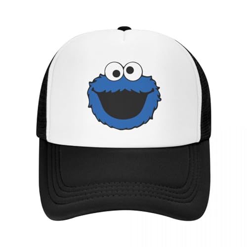 VIDOJI Baseballkappe Mode Unisex Karikatur Sesamstraße Trucker Hut Erwachsene Krümelmonster Verstellbare Baseballkappe Männer Frauen im Freien von VIDOJI