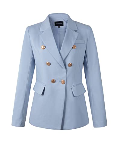 Damen Zweireihiger Blazer Damen Jacke Arbeitsanzug, Blau, 42 Damen Zweireihiger Blazer Damen Jacke Arbeitsanzug, Blau, 42 von VIEMA MODA