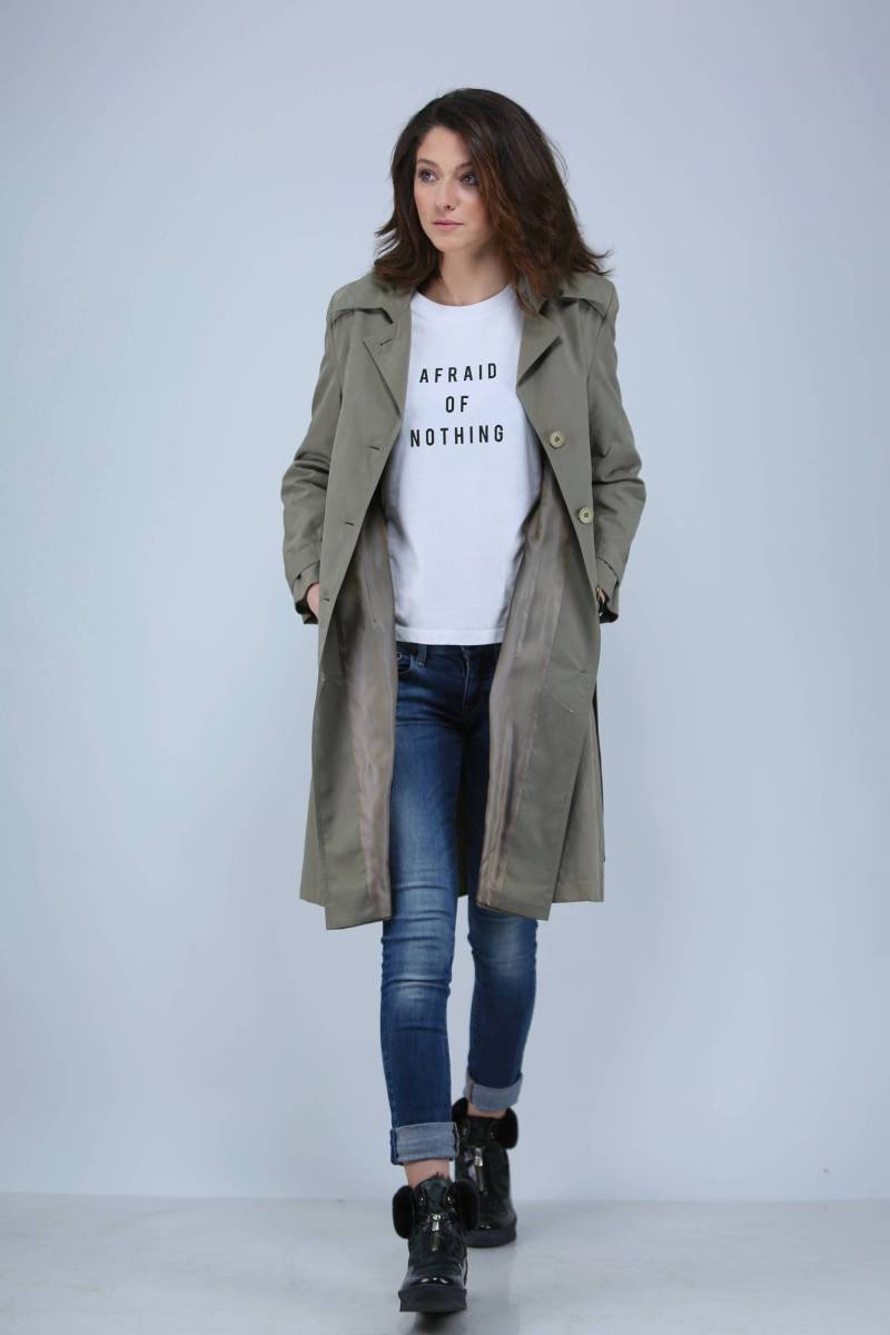 Hellgrüner Damen Regenmantel Mit Gürtel, Damenjacke, Wasser- Und Winddichter Mantel Von Viema - V00320 von VIEMAstore