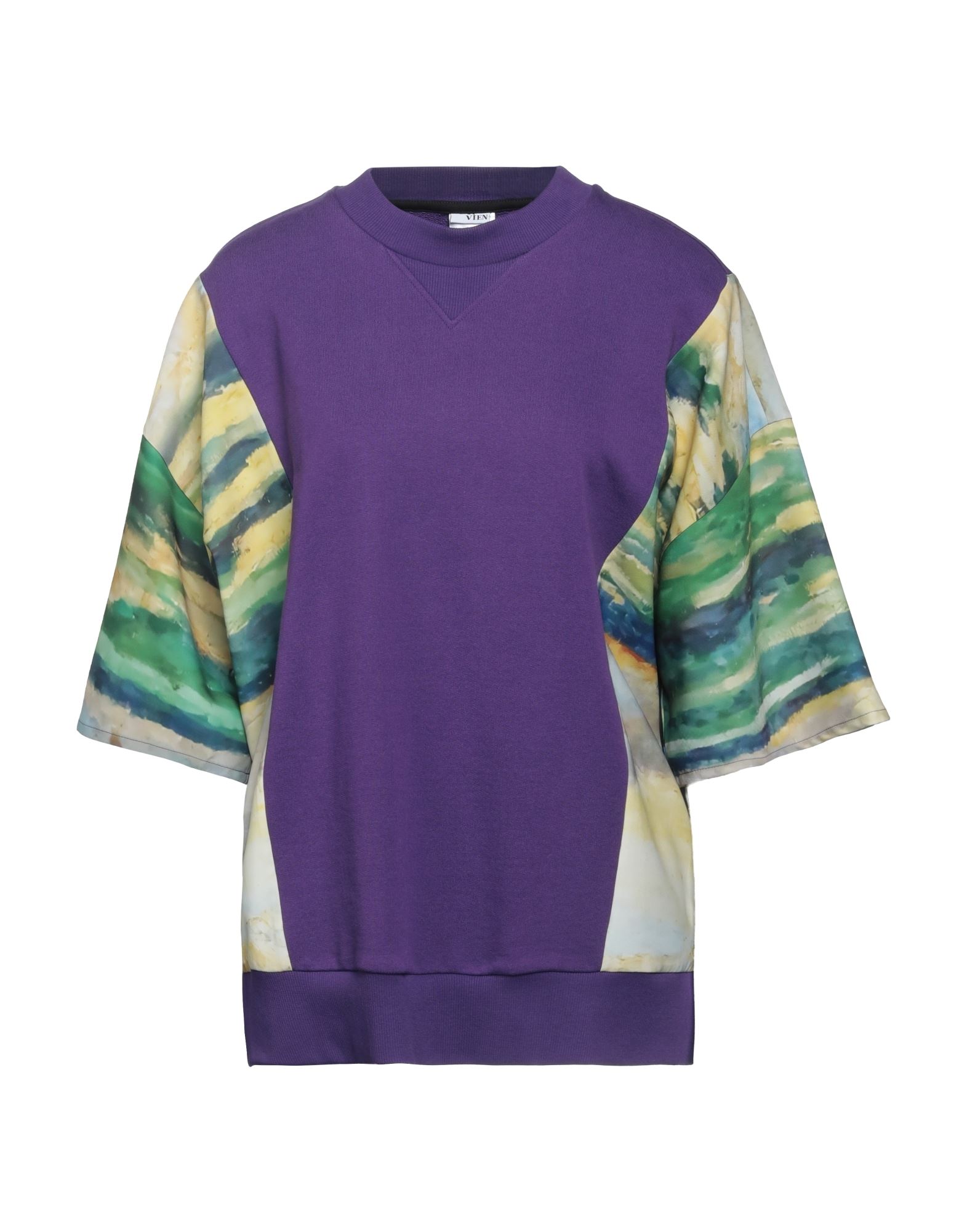 VÌEN Sweatshirt Damen Dunkelviolett VÌEN Sweatshirt Damen Dunkelviolett von VÌEN