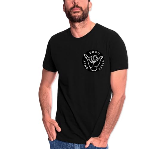 VIENTO Good Vibes Herren T-Shirt (XL, Schwarz) von VIENTO