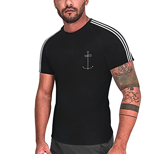 VIENTO Nature Dream Anchor Herren T-Shirt (Schwarz, L) von VIENTO