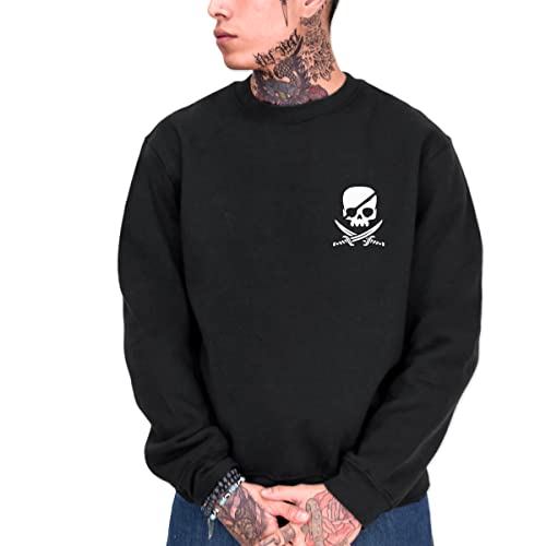 VIENTO Pirate Life Herren Sweatshirt (as3, Alpha, m, Regular, Regular, Schwarz) von VIENTO