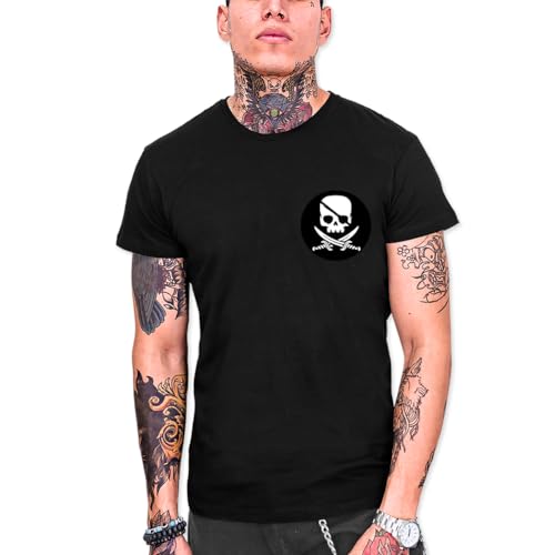 VIENTO Pirate Life Herren T-Shirt (DE/NL/SE/PL, Alphanumerisch, 3XL, Regular, Regular, Schwarz) von VIENTO